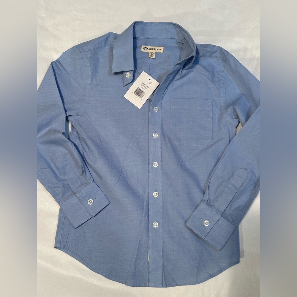 Boys appaman blue button up dress shirt size 7